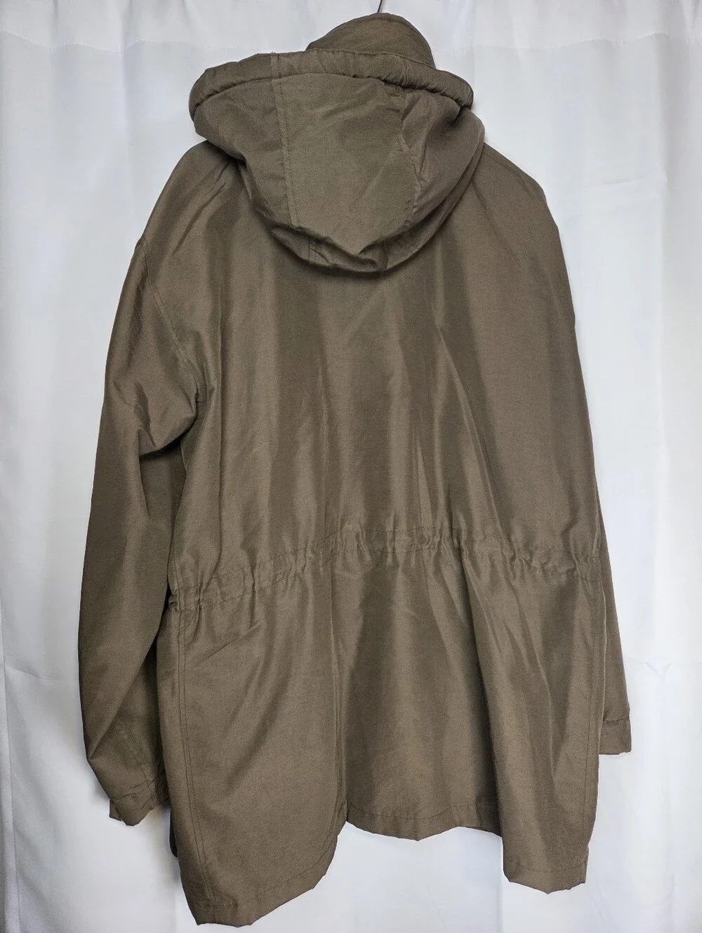 Vintage J Crew Military Brown Hooded Nylon Field Utility Jacket Coat Men's M